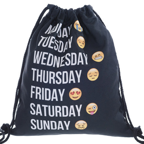 Women Emoji Backpack 3D printing travel softback women mochila drawstring bag mens backpacks-Dollar Bargains Online Shopping Australia