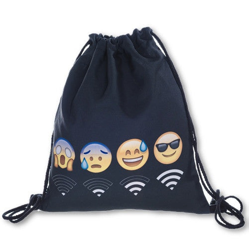 Women Emoji Backpack 3D printing travel softback women mochila drawstring bag mens backpacks-Dollar Bargains Online Shopping Australia