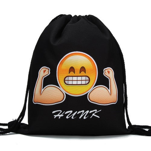 Women Emoji Backpack 3D printing travel softback women mochila drawstring bag mens backpacks-Dollar Bargains Online Shopping Australia