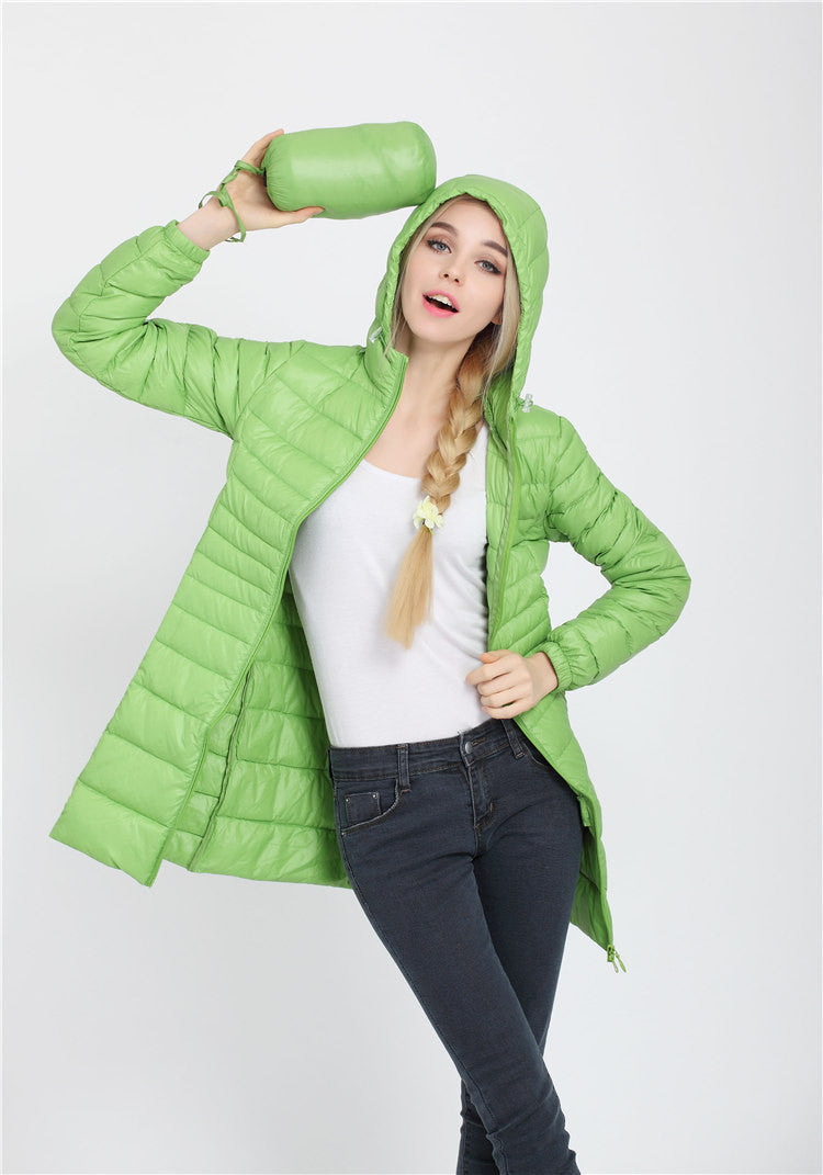 Snowka Down Parka Famous Brand Designer Winter Jacket Women Long White Duck Down Jacket Outwear Ultralight Hooded Thin Coat-Dollar Bargains Online Shopping Australia