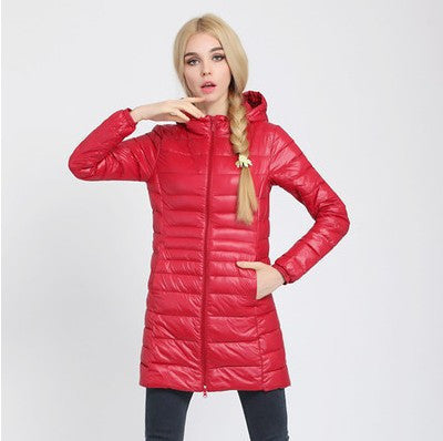 Snowka Down Parka Famous Brand Designer Winter Jacket Women Long White Duck Down Jacket Outwear Ultralight Hooded Thin Coat-Dollar Bargains Online Shopping Australia