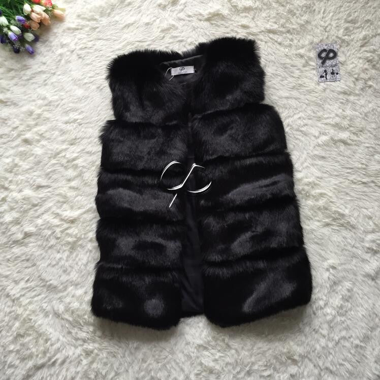 Fashion Winter Women Fur Vest Faux Fox Fur Vests Woman Fake Fur Coat Jacket Female Ladies Fur Coats Size S-XXXL-Dollar Bargains Online Shopping Australia