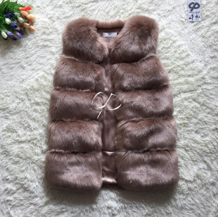 Fashion Winter Women Fur Vest Faux Fox Fur Vests Woman Fake Fur Coat Jacket Female Ladies Fur Coats Size S-XXXL-Dollar Bargains Online Shopping Australia