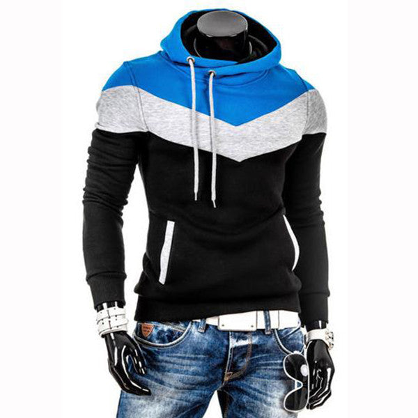 Autumn Slim Hoodies Men Sweatshirt Long Sleeve Pullover Hooded Sportswear Male Patchwork Fleece Tracksuit-Dollar Bargains Online Shopping Australia