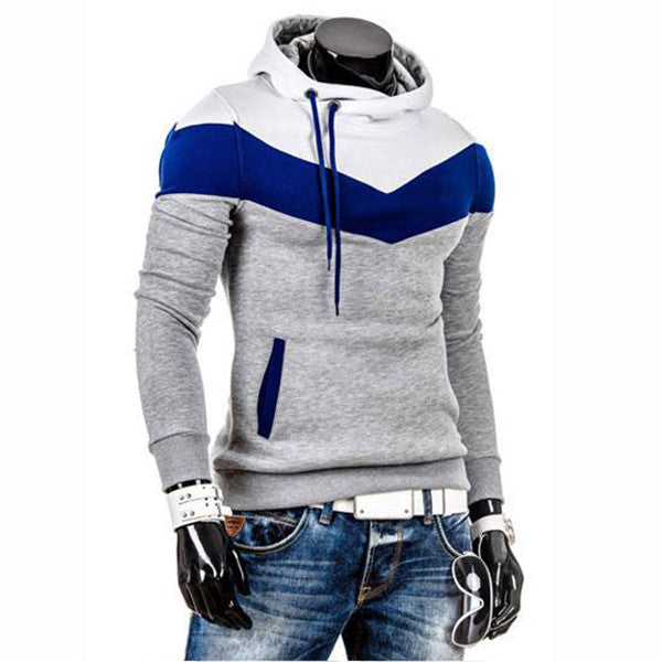 Autumn Slim Hoodies Men Sweatshirt Long Sleeve Pullover Hooded Sportswear Male Patchwork Fleece Tracksuit-Dollar Bargains Online Shopping Australia