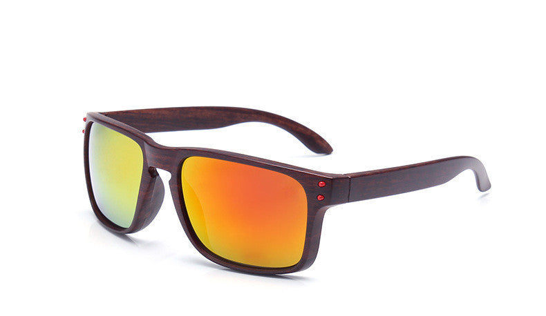 Fashionable Wood Sunglasses Men Reflective Sports Sun Glasses Outdoors Square Eyewear-Dollar Bargains Online Shopping Australia