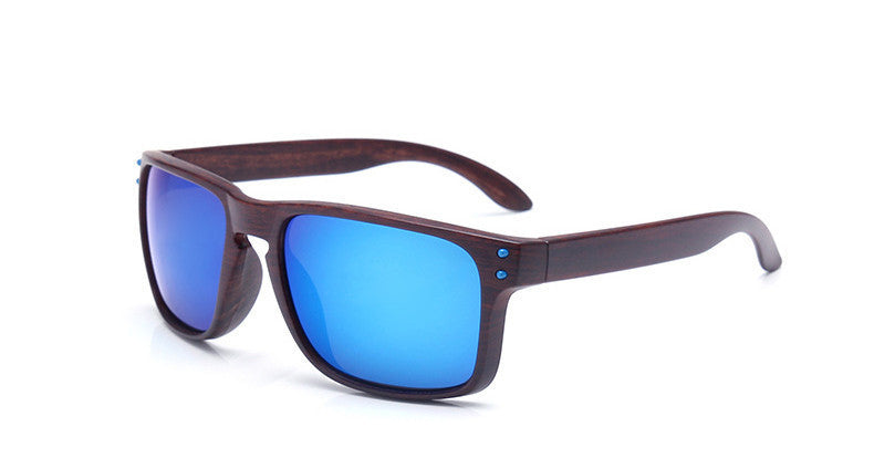 Fashionable Wood Sunglasses Men Reflective Sports Sun Glasses Outdoors Square Eyewear-Dollar Bargains Online Shopping Australia