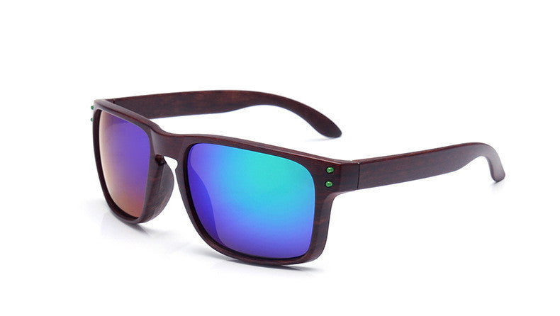 Fashionable Wood Sunglasses Men Reflective Sports Sun Glasses Outdoors Square Eyewear-Dollar Bargains Online Shopping Australia