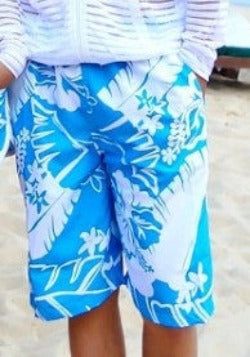 Fashion Blue and white Print Board Shorts Beach Pants Lovers Couple Models Men Women Girls Boys Ladies Shorts K609-Dollar Bargains Online Shopping Australia