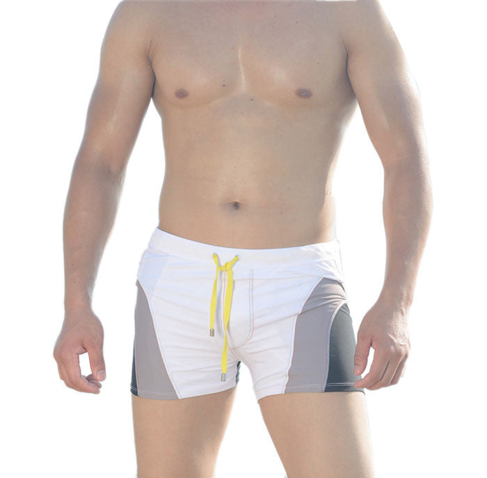 Attractive Top Design Men Sexy Beach Pants Shorts Stripe Color Matching Boxer Trunks Swimwear AP 18-Dollar Bargains Online Shopping Australia