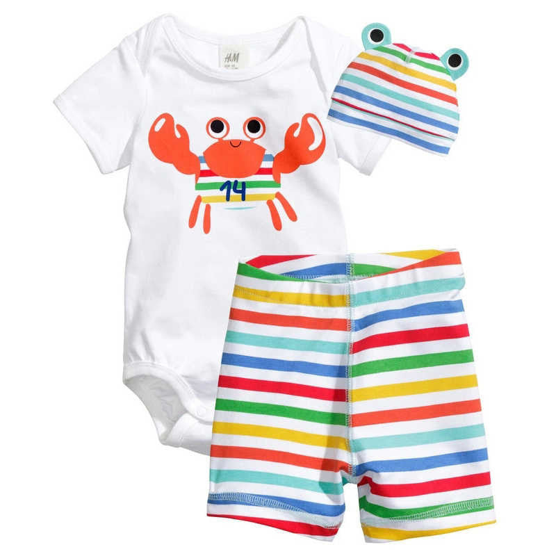 Boys Clothing Set Cotton 8Style Kids Clothes Baby Boy Girl Short Sleeve And Pants Set Cute Animal 3 PCS 1Set HB005-Dollar Bargains Online Shopping Australia