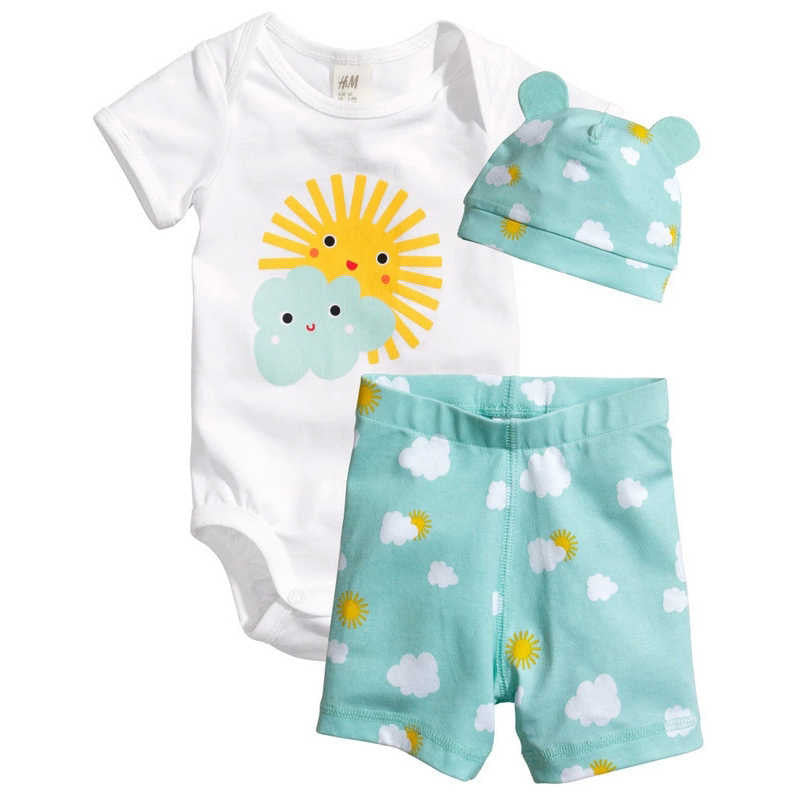 Boys Clothing Set Cotton 8Style Kids Clothes Baby Boy Girl Short Sleeve And Pants Set Cute Animal 3 PCS 1Set HB005-Dollar Bargains Online Shopping Australia