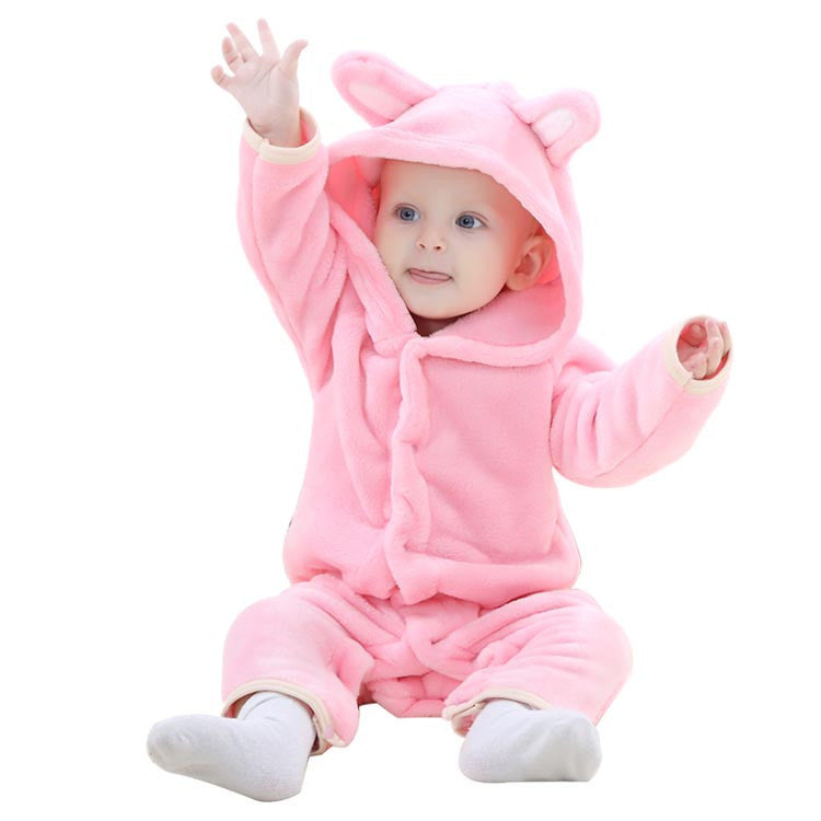 Spring Cute Baby Rompers Warm Long Sleeve Baby Clothes Autumn Coral Fleece Baby Girls boys Clothes Cartoon Jumpsuit JY018-Dollar Bargains Online Shopping Australia