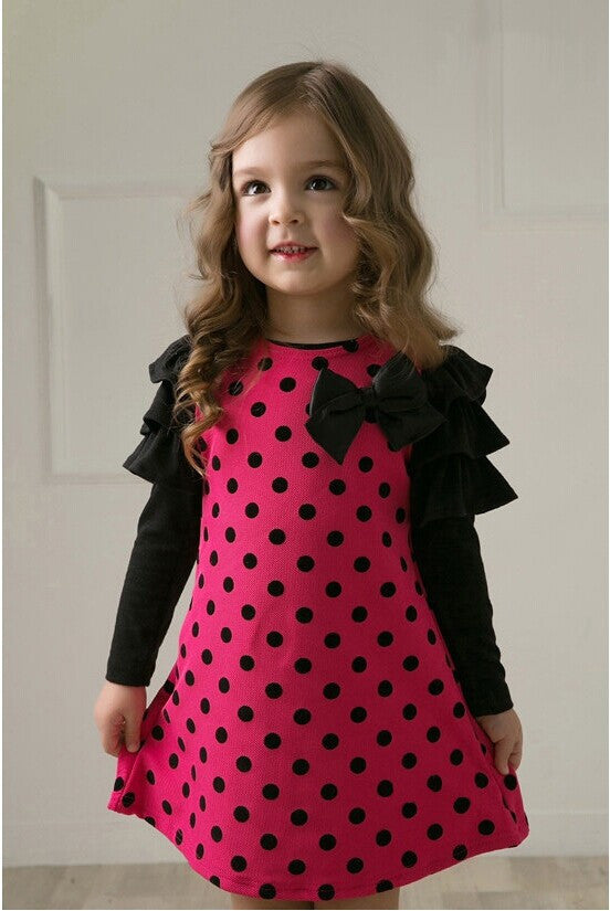 spring dot girls' dresses, children's clothes, children's princess gauze clothes, girl dress-Dollar Bargains Online Shopping Australia