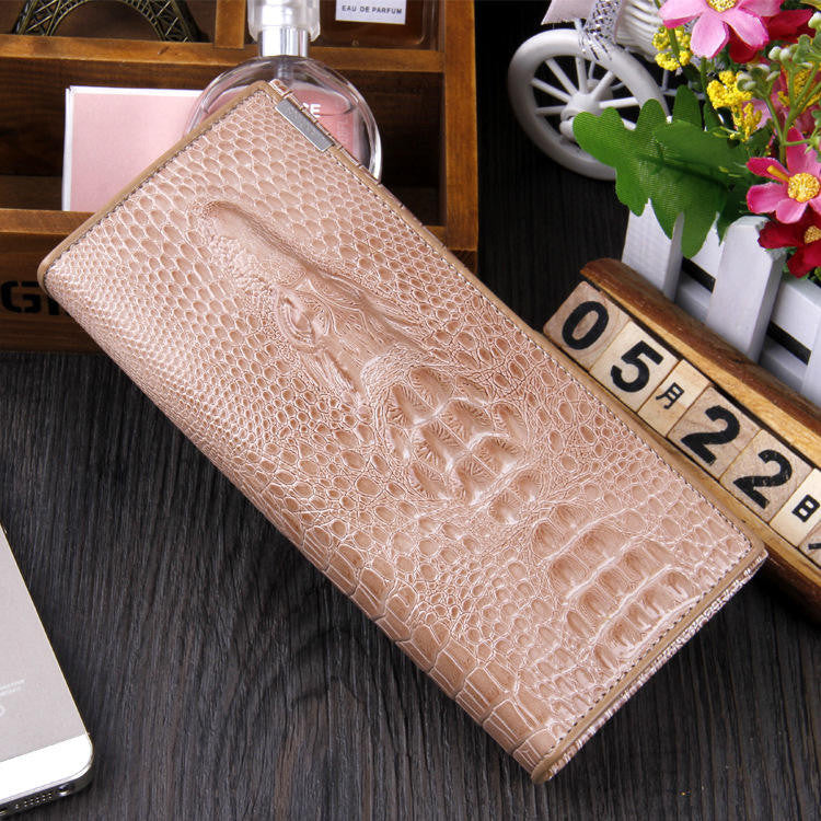 Women Wallet Female Coin Purses Holders Brand Genuine Leather 3D Embossing Alligator Ladies Crocodile Long Clutch Wallets-Dollar Bargains Online Shopping Australia