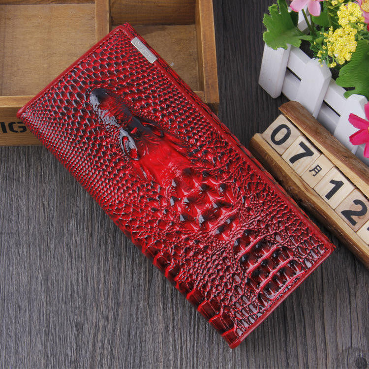 Women Wallet Female Coin Purses Holders Brand Genuine Leather 3D Embossing Alligator Ladies Crocodile Long Clutch Wallets-Dollar Bargains Online Shopping Australia