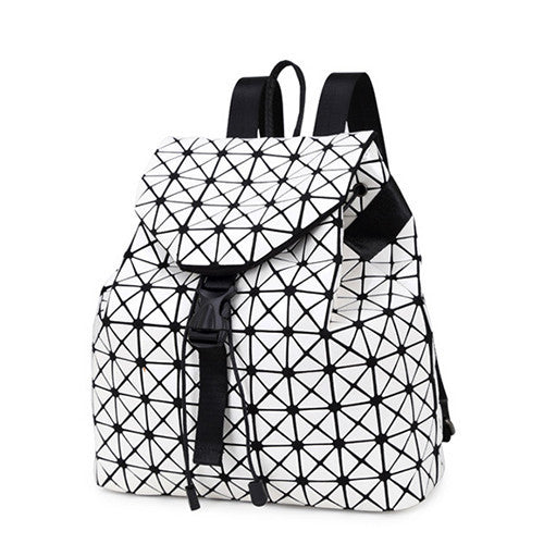 Women backpack geometric patchwork diamond lattice backpack famous brand drawstring bag-Dollar Bargains Online Shopping Australia