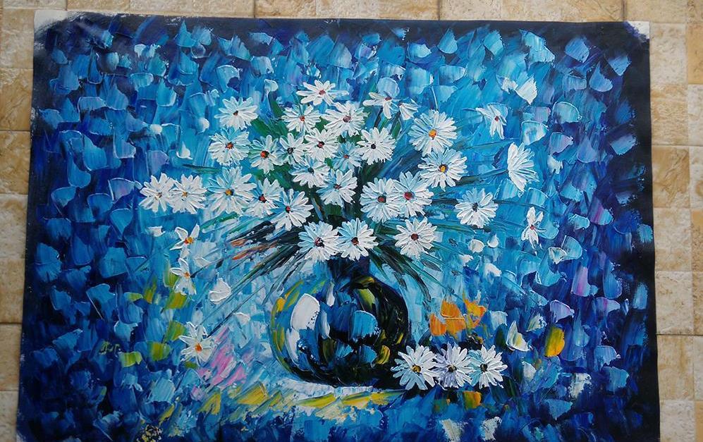 Large Handpainted Lover Rain Street Tree Lamp Landscape Oil Painting On Canvas Wall Art Wall Pictures For Living Room Home Decor Unframed-Dollar Bargains Online Shopping Australia