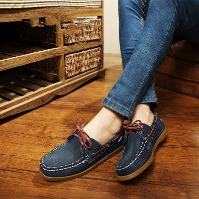 British Style Fashion Men Boat Shoes Spring Autumn Youth Lace Up Casual Comfortable Flat Men Shoes Round Toe Men Shoes-Dollar Bargains Online Shopping Australia