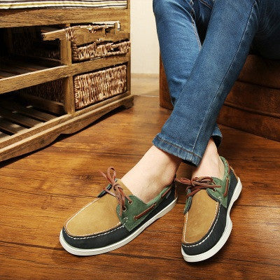 British Style Fashion Men Boat Shoes Spring Autumn Youth Lace Up Casual Comfortable Flat Men Shoes Round Toe Men Shoes-Dollar Bargains Online Shopping Australia