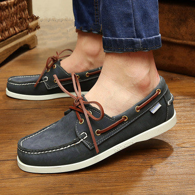 British Style Fashion Men Boat Shoes Spring Autumn Youth Lace Up Casual Comfortable Flat Men Shoes Round Toe Men Shoes-Dollar Bargains Online Shopping Australia