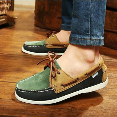 British Style Fashion Men Boat Shoes Spring Autumn Youth Lace Up Casual Comfortable Flat Men Shoes Round Toe Men Shoes-Dollar Bargains Online Shopping Australia