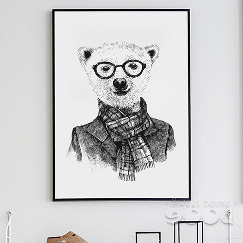 Hand draw Animals Canvas Art Print Poster, Deer And Polar Bear Set Wall Pictures for Home Decoration, Giclee Wall Decor DE009-Dollar Bargains Online Shopping Australia