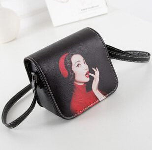 Women PU Leather Cat Wearing Big Glasses Print Shoulder Handbags Bag-Dollar Bargains Online Shopping Australia