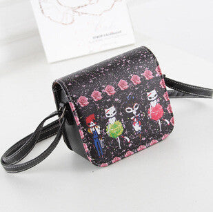 Women PU Leather Cat Wearing Big Glasses Print Shoulder Handbags Bag-Dollar Bargains Online Shopping Australia