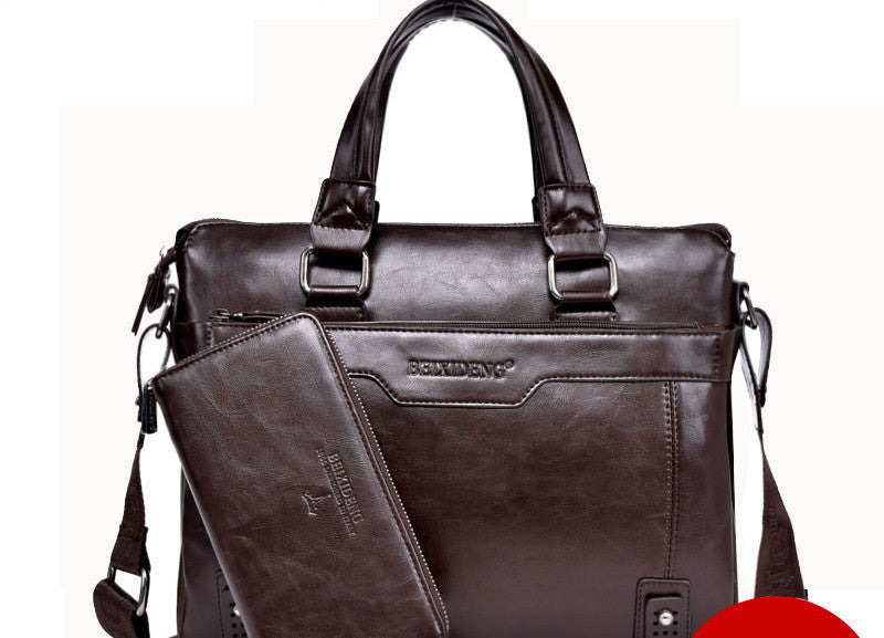 luxury leather men's briefcase leather business briefcase bag shoulder bag men's messenger bag tote handbag-Dollar Bargains Online Shopping Australia