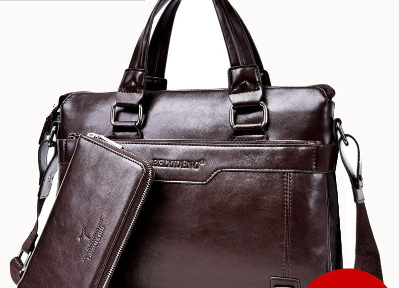luxury leather men's briefcase leather business briefcase bag shoulder bag men's messenger bag tote handbag-Dollar Bargains Online Shopping Australia
