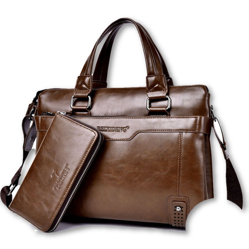 luxury leather men's briefcase leather business briefcase bag shoulder bag men's messenger bag tote handbag-Dollar Bargains Online Shopping Australia