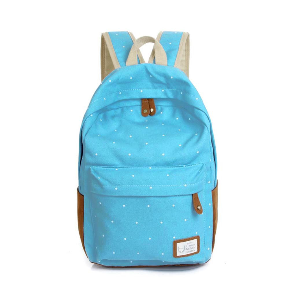 Trendy casual canvas backpack women fashion school bags for girls dot printing backpack shoulder bags mochila-Dollar Bargains Online Shopping Australia