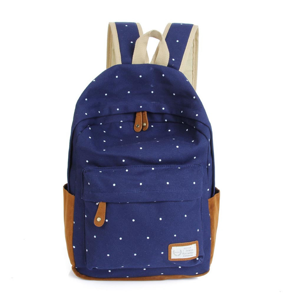 Trendy casual canvas backpack women fashion school bags for girls dot printing backpack shoulder bags mochila-Dollar Bargains Online Shopping Australia