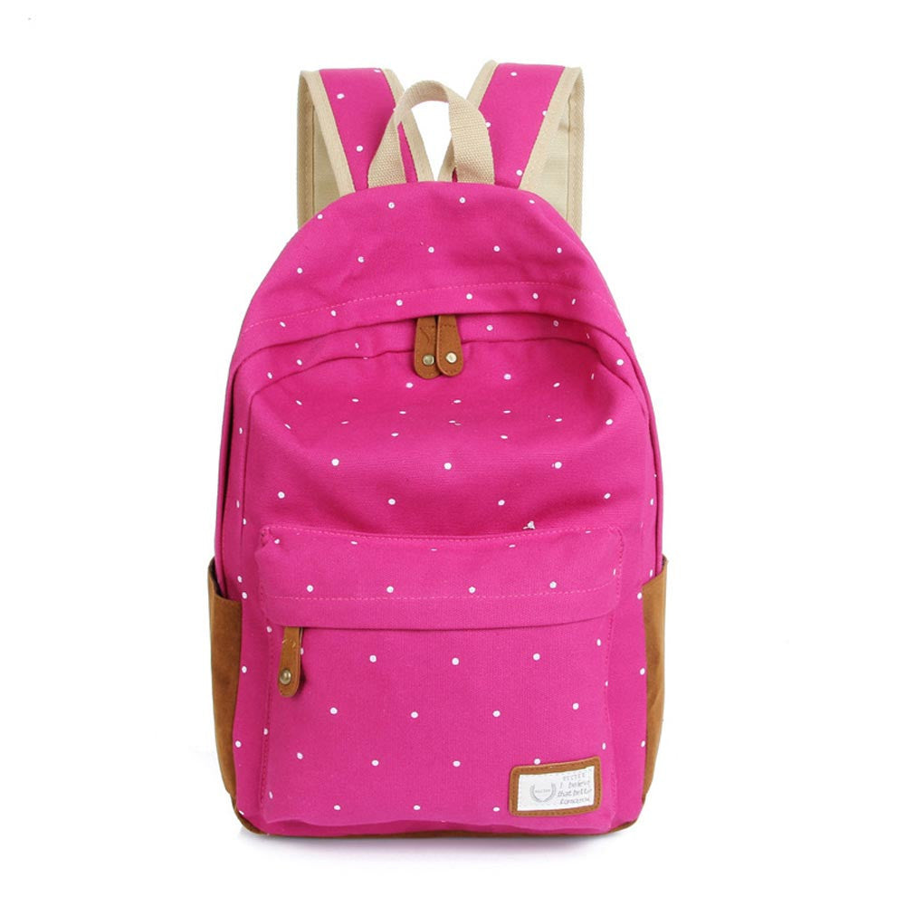 Trendy casual canvas backpack women fashion school bags for girls dot printing backpack shoulder bags mochila-Dollar Bargains Online Shopping Australia