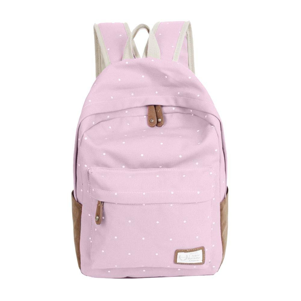 Trendy casual canvas backpack women fashion school bags for girls dot printing backpack shoulder bags mochila-Dollar Bargains Online Shopping Australia