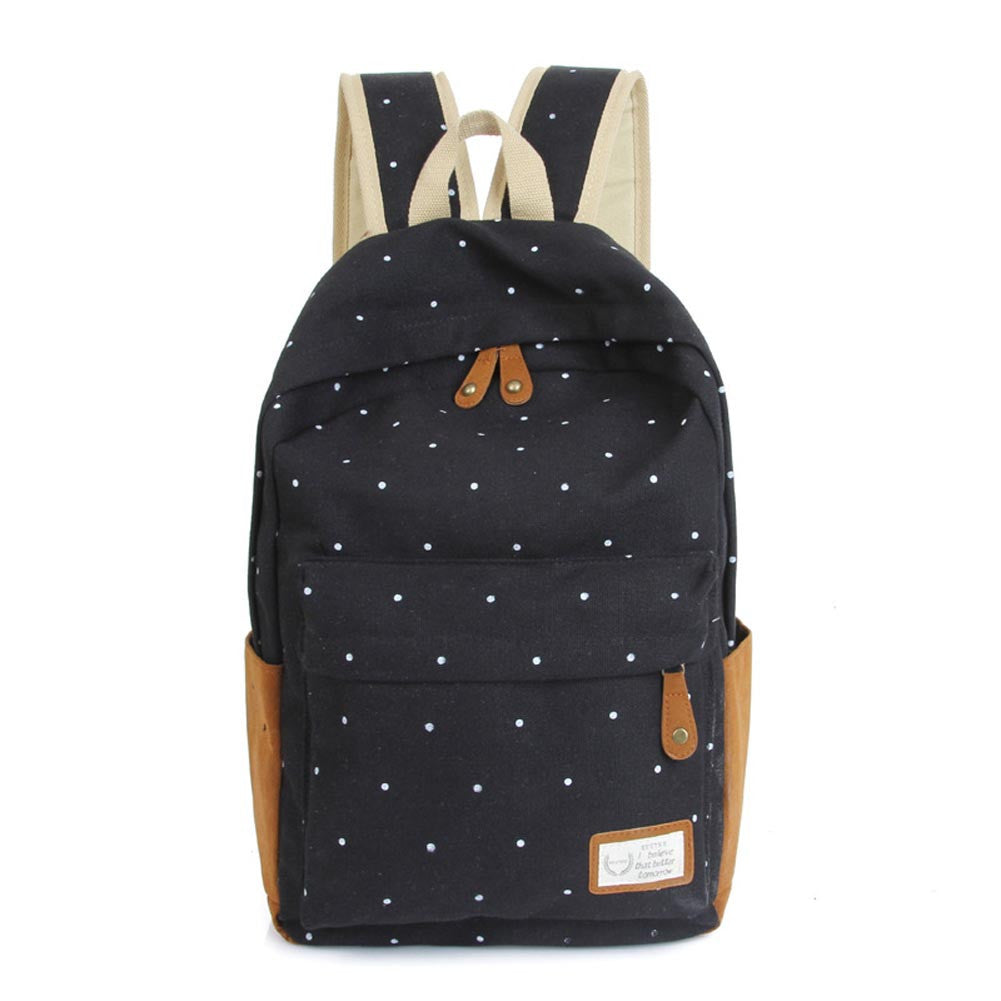 Trendy casual canvas backpack women fashion school bags for girls dot printing backpack shoulder bags mochila-Dollar Bargains Online Shopping Australia