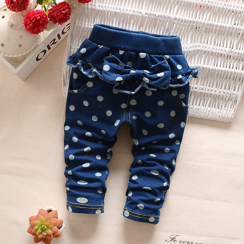 Baby girl's jeans fashion girls boys Dot sports pants Spring Autumn kids jean trousers 0-3age - CelebritystyleFashion.com.au online clothing shop australia