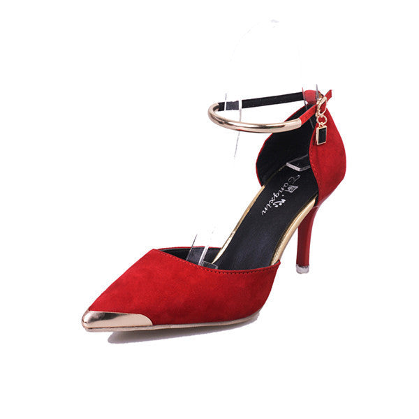 Women Suede Pumps High Heels Women OL Pumps Sexy High Heels Shoes Women Pointed Toe Thin Heel Red Bottom Ladies Wedding Shoes-Dollar Bargains Online Shopping Australia