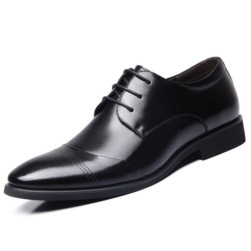 Business Dress Shoes Wedding Pointed Toe Fashion Genuine Leather Shoes Flats Oxford Shoes For Men Black Brown BRM-436-Dollar Bargains Online Shopping Australia