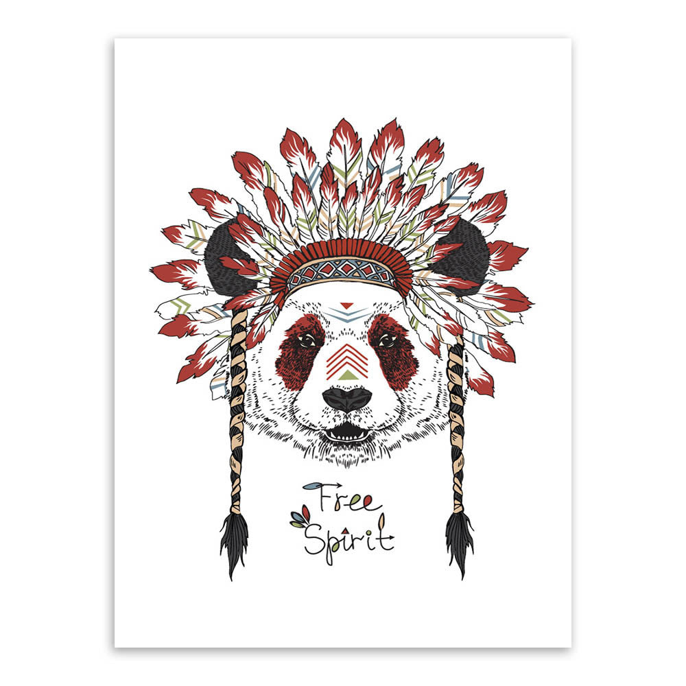 Indian Animals Head Hippie Fashion Deer Horse Zebra A4 Large Art Print Poster Wall Pictures Canvas Painting No Framed Home Decor-Dollar Bargains Online Shopping Australia