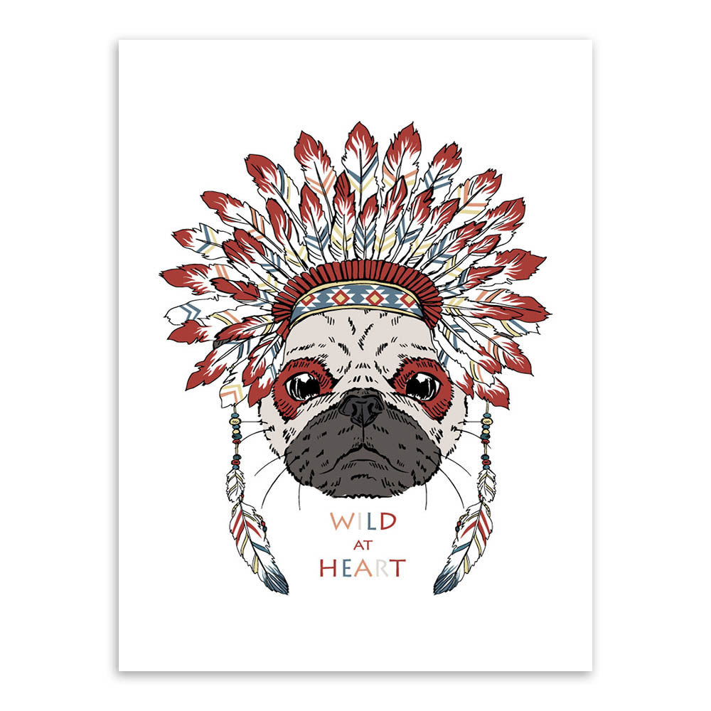 Indian Animals Head Hippie Fashion Deer Horse Zebra A4 Large Art Print Poster Wall Pictures Canvas Painting No Framed Home Decor-Dollar Bargains Online Shopping Australia