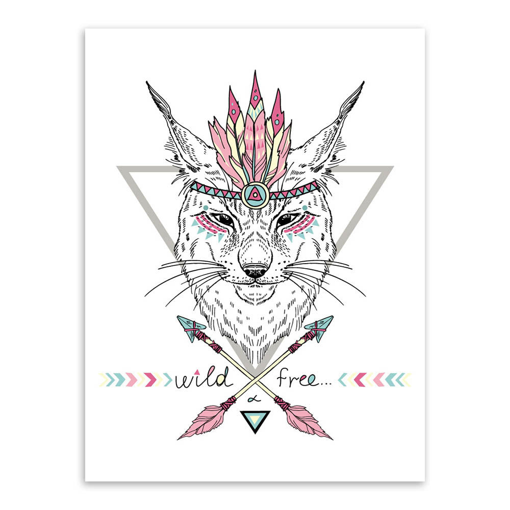 Indian Animals Head Hippie Fashion Deer Horse Zebra A4 Large Art Print Poster Wall Pictures Canvas Painting No Framed Home Decor-Dollar Bargains Online Shopping Australia