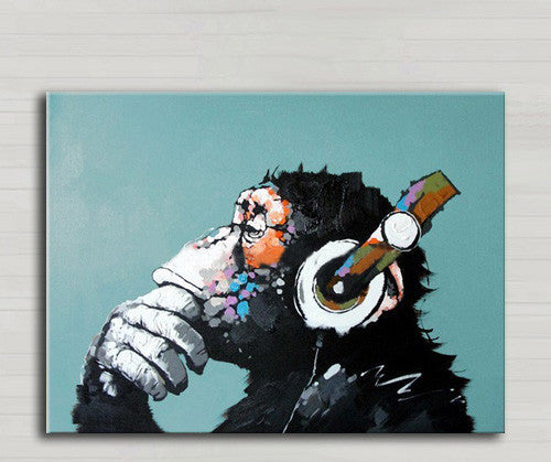 Decorative Art Handmade Monkey Oil Painting On Canvas Living Room Home Decor Wall Paintings Thinking Orangutan Animal Pictures unframed-Dollar Bargains Online Shopping Australia