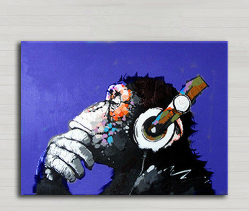 Decorative Art Handmade Monkey Oil Painting On Canvas Living Room Home Decor Wall Paintings Thinking Orangutan Animal Pictures unframed-Dollar Bargains Online Shopping Australia