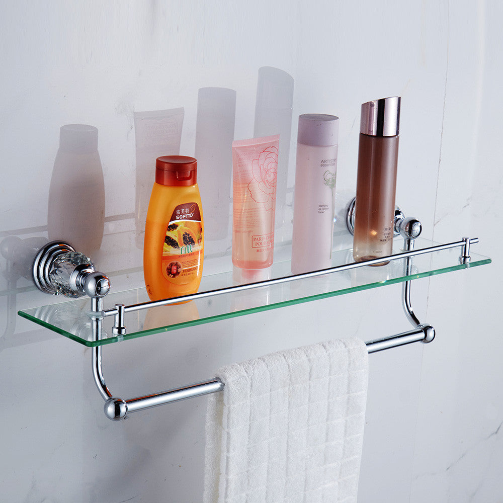 Luxury Crystal Silver Bathroom Accessories Set Chrome Polished Brass Bath Hardware Set Wall Mounted Bathroom Products TS1102-Dollar Bargains Online Shopping Australia