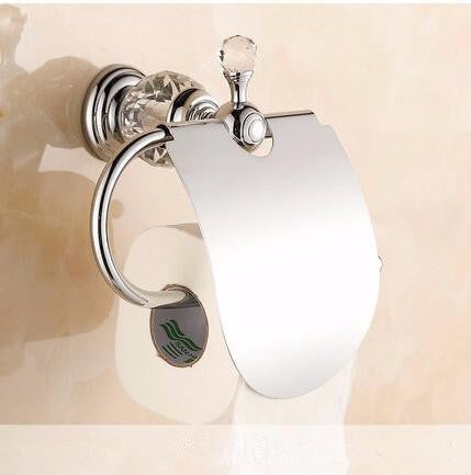 Luxury Crystal Silver Bathroom Accessories Set Chrome Polished Brass Bath Hardware Set Wall Mounted Bathroom Products TS1102-Dollar Bargains Online Shopping Australia