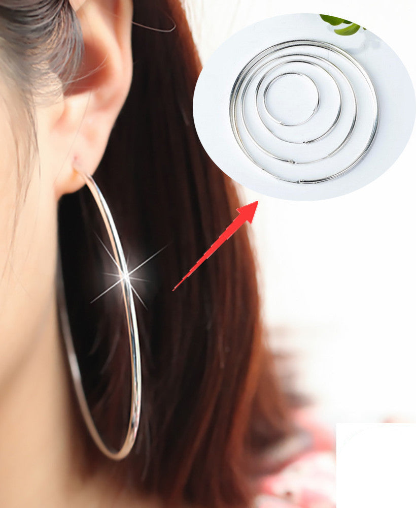 Fashion 925 Sterling Silver Earrings For Women Round Earrings Trendy pendientes redondos Beautiful Jewelry-Dollar Bargains Online Shopping Australia