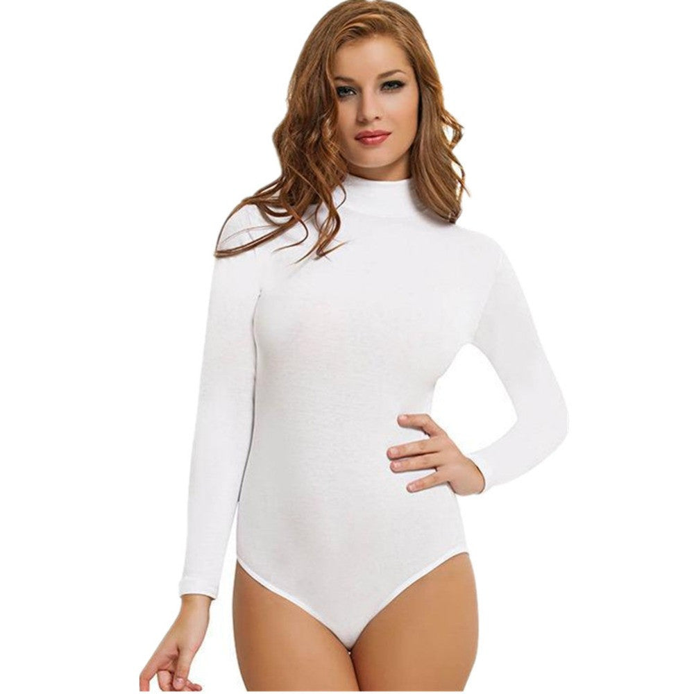 Thin Section Ladies Bodysuit Polo Turtle Neck Long Sleeve Stretch Leotard Top Women Leotard Dance Clothing 0015-Dollar Bargains Online Shopping Australia