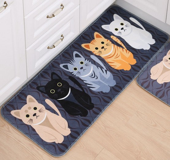 Fashion Lovely Cat Cartoon Bath Living Room Bedroom Mats Floor Table Mats Non-Slip Kitchen Carpet Doormats 50X80CM-Dollar Bargains Online Shopping Australia
